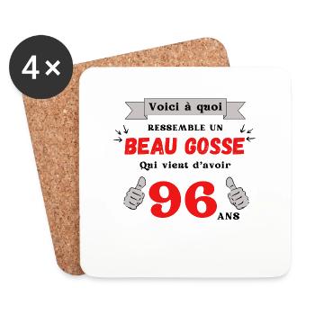 Voici À Quoi Ressemble Un Beau Gosse De 96 ans - Dessous de verre (lot de 4) - blanc - Devant