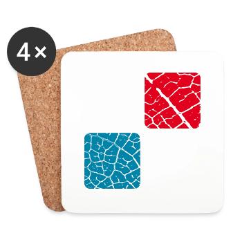 Design carré minimal - Dessous de verre (lot de 4) - blanc - Devant