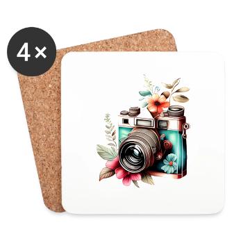 Fotograf Fotografieren Kamera Fotoapparat - Untersetzer (4er-Set) - Weiß - Vorne