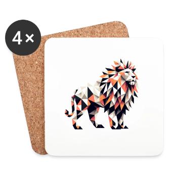 Löwe // lion - Untersetzer (4er-Set) - Weiß - Vorne
