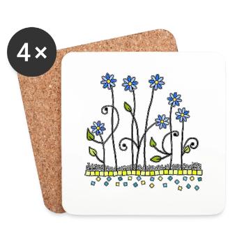 Flowers - Coasters (set of 4) - white - Front