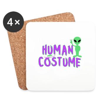 c’est mon costume humain, je suis vraiment un extraterrestre - Dessous de verre (lot de 4) - blanc - Devant
