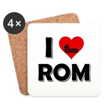 Das Rom T-Shirt - I Love Rom - Untersetzer (4er-Set) - Weiß - Vorne