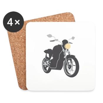 Motorradfan Motorrad Motorcross Motorradfahrer - Untersetzer (4er-Set) - Weiß - Vorne