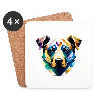 Dog Owner Dogs German Shepherd Dog Puppy - Coasters (set of 4) - white - Front