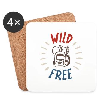 Free & Wild - Coasters (set of 4) - white - Front