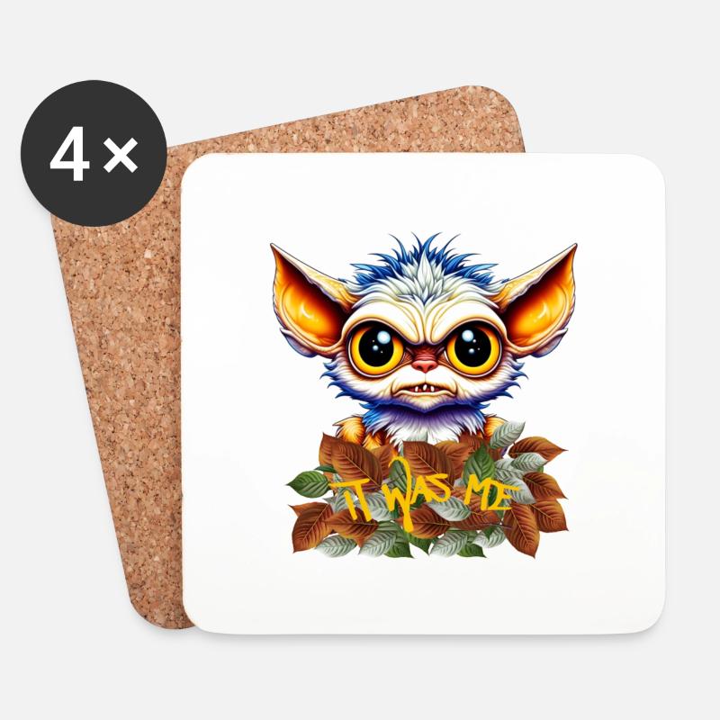Ich war es, ein süßer und leicht saurer Gremlin - Untersetzer (4er-Set) - Weiß