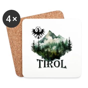 Tyrolean eagle loyal to the state of Tyrol with mountain - Coasters (set of 4) - white - Front