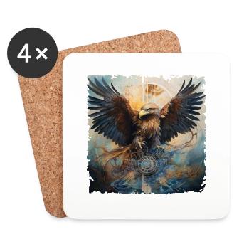 Aigle Aigle Doré Roi des Cieux Cadeau Alpes - Dessous de verre (lot de 4) - blanc - Devant