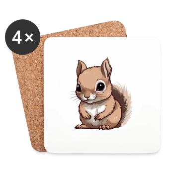 Ali the Baby Squirrel - Coasters (set of 4) - white - Front