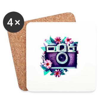 Photographe, Appareil Photo, Drôle, Remarquer, Photographe - Dessous de verre (lot de 4) - blanc - Devant