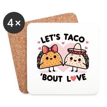 Tacos drôles dans l’amour - Dessous de verre (lot de 4) - blanc - Devant