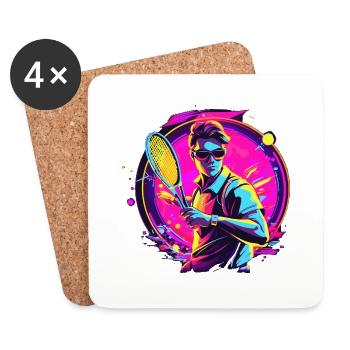 Tennis - Dessous de verre (lot de 4) - blanc - Devant
