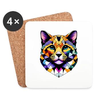 Domestic Cat, Cat Owner, Cat, Pet, Kitten - Coasters (set of 4) - white - Front