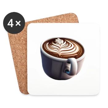 Coffee Gift Coffee Cup Caffeine Coffee Bean - Coasters (set of 4) - white - Front