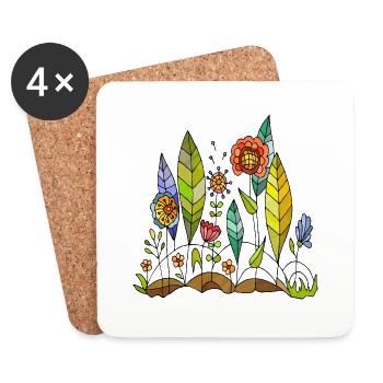 Flowers - Coasters (set of 4) - white - Front