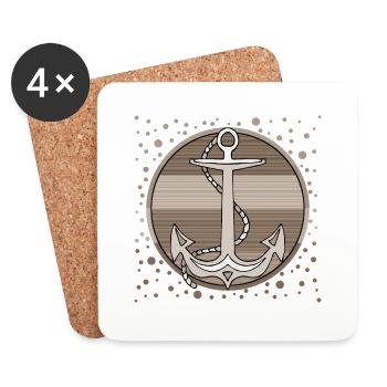 Ancre - Dessous de verre (lot de 4) - blanc - Devant