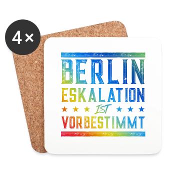 Berlin Eskalation - Untersetzer (4er-Set) - Weiß - Vorne