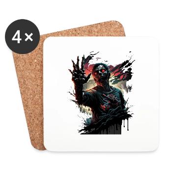 zombie - Untersetzer (4er-Set) - Weiß - Vorne