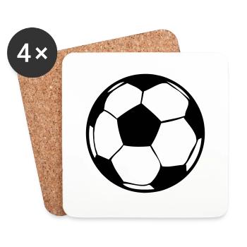 ballon soccer foot football sport 2510 - Dessous de verre (lot de 4) - blanc - Devant