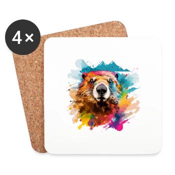 marmot - Coasters (set of 4) - white - Front
