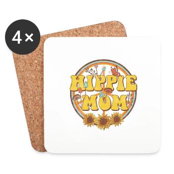 Hippie Mom - Untersetzer (4er-Set) - Weiß - Vorne