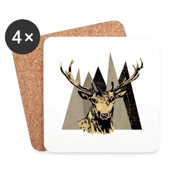 Deer - Coasters (set of 4) - white - Front
