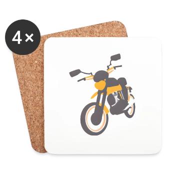 Moto Motocross Motard Motard Fan de Moto - Dessous de verre (lot de 4) - blanc - Devant