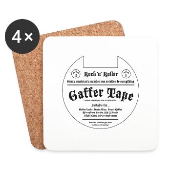 Gaffer Tape Logo - Coasters (set of 4) - white - Front