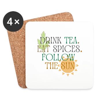 Spices, tea and sun - Coasters (set of 4) - white - Front
