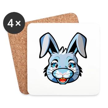 Lapin Lièvre - Dessous de verre (lot de 4) - blanc - Devant