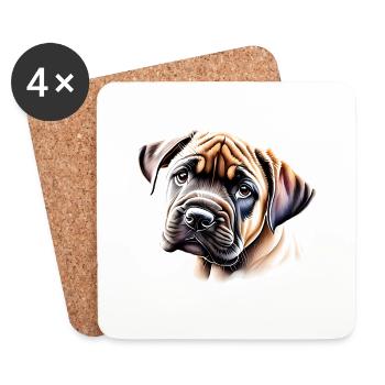 Mastiff Bulldog Dogs Dog Owner Dog - Coasters (set of 4) - white - Front