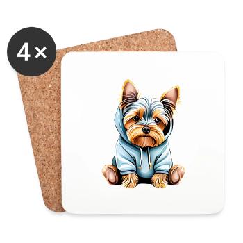Yorkshire Terrier Puppy Dog Dog Owner - Coasters (set of 4) - white - Front