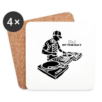 Dj of the Day Black - Untersetzer (4er-Set) - Weiß - Vorne