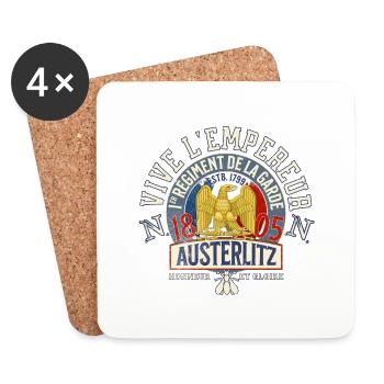 Vive l empereur Austerlitz 1805 - Dessous de verre (lot de 4) - blanc - Devant