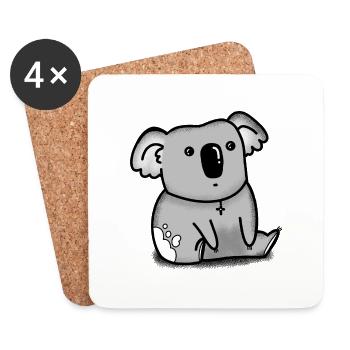 Little grey Koala Sitting - Coasters (set of 4) - white - Front