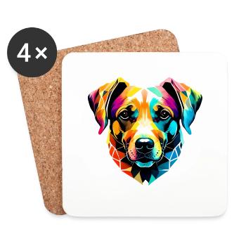 Propriétaire de chien Chien Propriétaire de chien Chien Chien de berger - Dessous de verre (lot de 4) - blanc - Devant