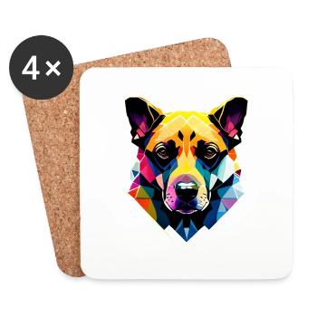 Hundehalter Hunde Schäferhund Hund Hundebesitzer - Untersetzer (4er-Set) - Weiß - Vorne
