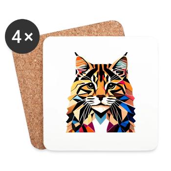Cat Owner Tomcat Maine Coon Cat Kitten - Coasters (set of 4) - white - Front