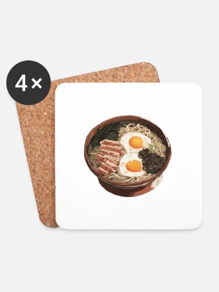 Ramen-Liebe - Untersetzer (4er-Set) - Weiß