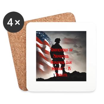 Veteranen, Veteranen, Waffenstillstand. - Untersetzer (4er-Set) - Weiß - Vorne