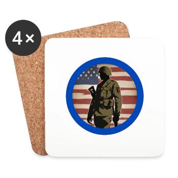 Veteran, Veteran, Waffenstillstand, Militär. - Untersetzer (4er-Set) - Weiß - Vorne