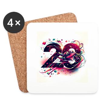 20th Anniversary Motorcycle Designs: Speed & Style - Coasters (set of 4) - white - Front