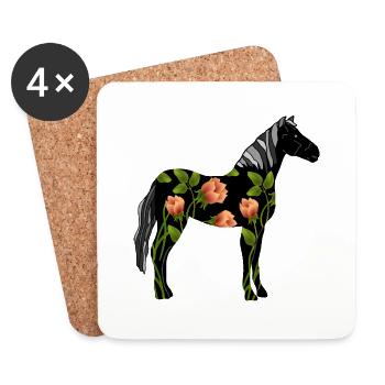 Pferd - Untersetzer (4er-Set) - Weiß - Vorne