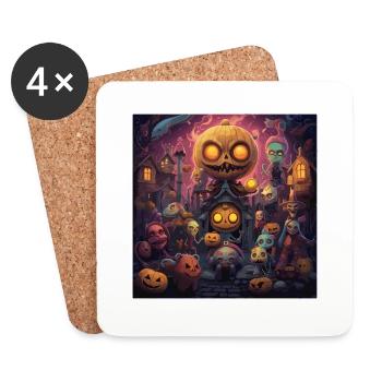 Spooky Pumpkin Night - Coasters (set of 4) - white - Front