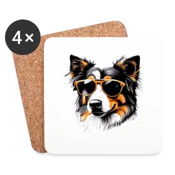 Australian Shepherd Dog Dog Puppy Dogs - Coasters (set of 4) - white - Front