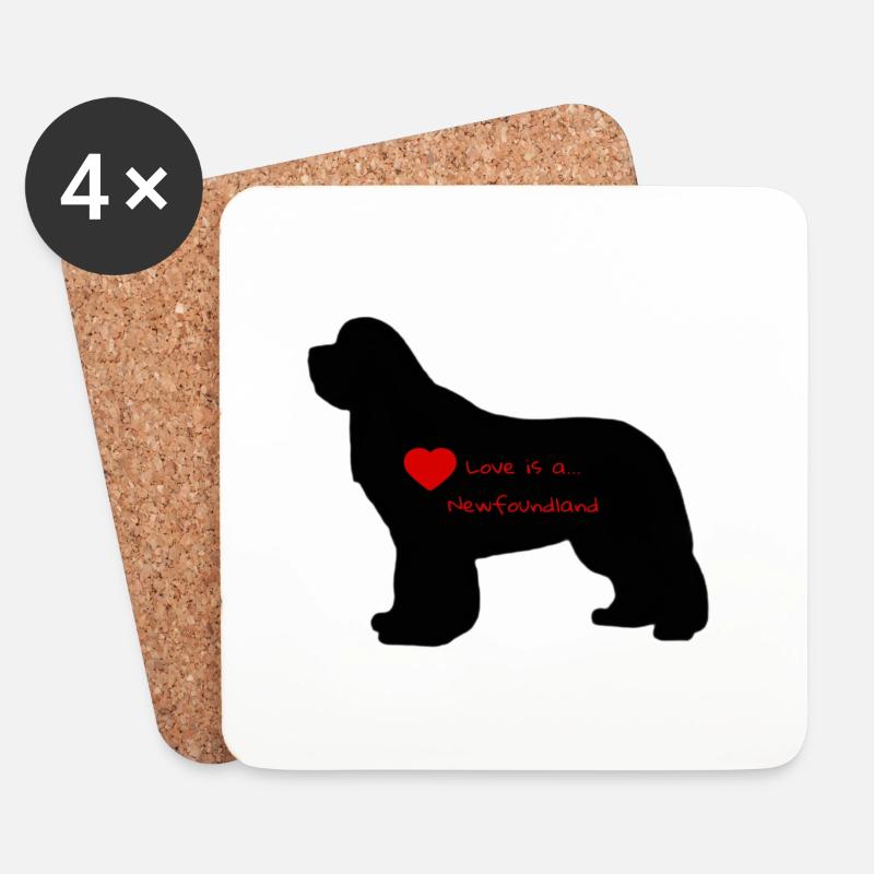 Love is a Newfoundland 014 - Untersetzer (4er-Set) - Weiß
