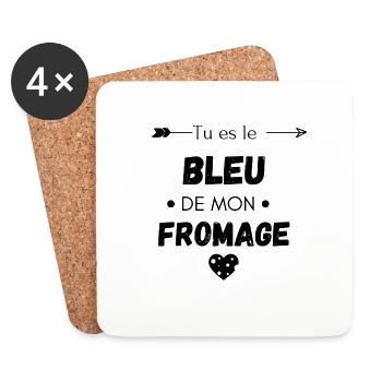 Tu es le bleu de mon fromage - Dessous de verre (lot de 4) - blanc - Devant