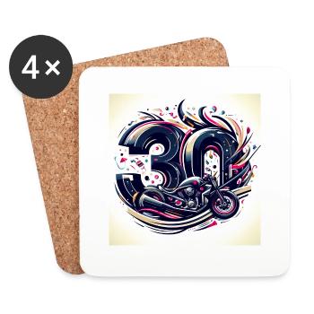 Designs Moto 30e Anniversaire: Vitesse & Style - Dessous de verre (lot de 4) - blanc - Devant