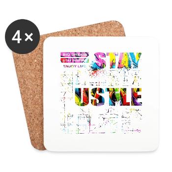 Stay Positive Street Art Urban Spray Vintage Retro - Untersetzer (4er-Set) - Weiß - Vorne